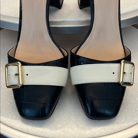 J. Crew Maisie Ankle Strap Navy Croc heels - Picture 6 of 10